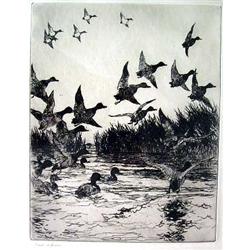 A FRANK W. BENSON DRYPOINT ETCHING