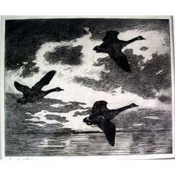 A FRANK W. BENSON DRYPOINT ETCHING