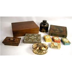 A GROUP OF SIX SMALL BOXES