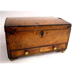 A REGENCY EBONY-INLAID AMBOYNA BOX