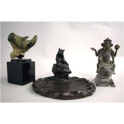 THREE BRONZE TABLE ARTICLES
