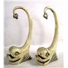 Image 1 : A PAIR OF WHITE-PAINTED STYLIZED DOLPHIN FORM FIGURALS