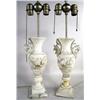 Image 1 : A PAIR OF NEOCLASSICAL STYLE ALABASTER URN-FORM LAMPS