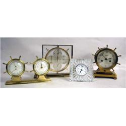 A GROUP OF THREE TABLE TOP CLOCKS