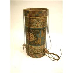 A PAINTED AND POLYCHROME DECORATED DRUM
