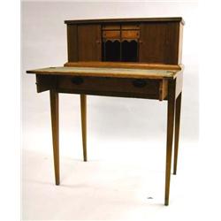 A FEDERAL STYLE PINE AND MAPLE LADIES' TAMBOUR WRITING DESK