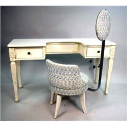 A GEORGE III STYLE WHITE-PAINTED DRESSING TABLE
