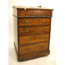 A VICTORIAN FIGURED ROSEWOOD DAVENPORT