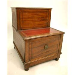 A VICTORIAN INLAID MAHOGANY BEDSTEPS