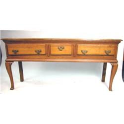 A GEORGE I OAK WELSH DRESSER BASE