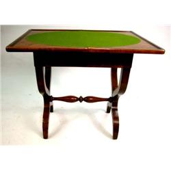 AN EMPIRE MAHOGANY SWIVEL-TOP GAMES TABLE