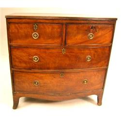 A GEORGE III INLAID MAHOGANY BOWFRONT CHEST OF DRAWERS
