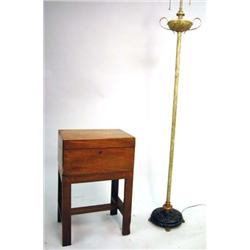 A REGENCY INLAID MAHOGANY LAP DESK-ON-STAND