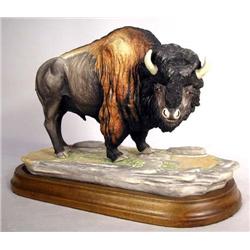 A BOEHM, LONE PORCELAIN FIGURE OF A BUFFALO (BENSON BISON)
