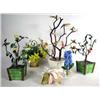 Image 1 : A GROUP OF DECORATIVE POTTED FLOWERS AND BIRDS