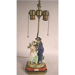 A STAFFORDSHIRE FIGURAL OF A COURTING COUPLE