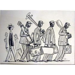 A GROUP OF SIX FRAMED CARTOON CHARACTERS