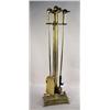 Image 1 : A CAST BRASS WROUGHT IRON DUCK HEAD FIREPLACE STAND AND TOOL SET