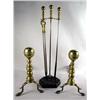 Image 1 : A PAIR OF FEDERAL CAST BRASS AND WROUGHT IRON ANDIRONS