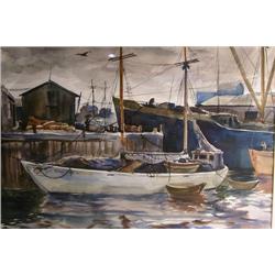 AN ORIGINAL WATERCOLOR TITLED "MARINE"