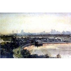 A NEW YORK SKYLINE WATERCOLOR