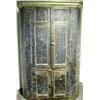Image 1 : A BLUE AND GREY PAINTED CORNER CUPBOARD