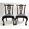 Image 1 : A PAIR OF GEORGE III STYLE CARVED MAHOGANY SIDE CHAIRS