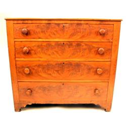 A VICTORIAN MAHOGANY AND MAPLE CHEST-OF-DRAWERS