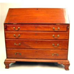 A LATE CHIPPENDALE CHERRYWOOD SLANT-FRONT DESK