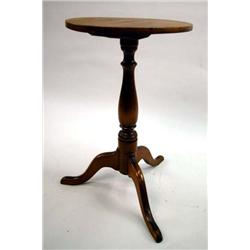 A QUEEN ANNE TURNED MAPLE AND BIRCHWOOD CANDLESTAND