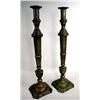 Image 1 : A PAIR OF LARGE BRASS CANDLESTICKS