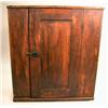 Image 1 : A RED STAINED MAPLE HANGING WALL CUPBOARD