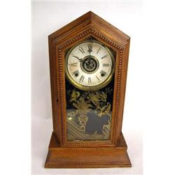 A MANTLE CLOCK MARKED GILBERT CLOCK CO. CONN USA NO. 28