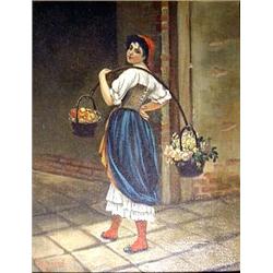A PRINT ON CANVAS OF A EUROPEAN WOMAN