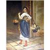 Image 1 : A PRINT ON CANVAS OF A EUROPEAN WOMAN