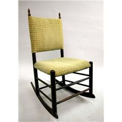 A SHAKER RED STAINED MAPLE ROCKER, STAMPED SHAKERS N.3