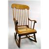 Image 1 : A MAPLE, PINE, AND BEECHWOOD CANED SEAT ROCKING CHAIR
