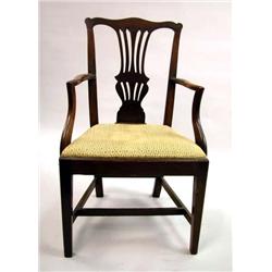 A GEORGE III STYLE MAHOGANY ARMCHAIR