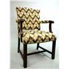 Image 1 : A GEORGE III STYLE UPHOLSTERED LIBRARY ARMCHAIR