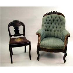 TWO VICTORIAN CARVED CHAIRS