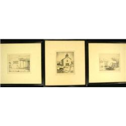 THREE PENCIL SIGNED PRINTS