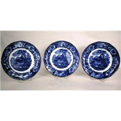 A SET OF SIX BLUE AND WHITE ADAMS ITALIAN SERVING PLATES
