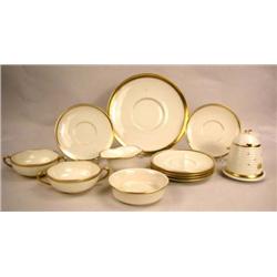 A PARTIAL SET OF LENOX GILT-DECORATED DINNERWARE SERVICE