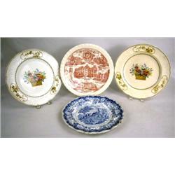 A BLUE AND WHITE HISTORICAL PLATE "THE RESIDENCE OF THE LATE RICHARD JORDAN"