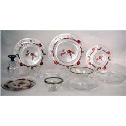 A STERLING SILVER STOPPERED COLORLESS GLASS VANITY BOTTLE