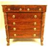 Image 1 : A LATE FEDERAL CARVED AND FIGURED MAHOGANY CHEST OF DRAWERS