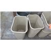 Image 2 : Qty 4 Gray Rectangle Plastic Office Waste Baskets Trash Cans