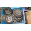 Image 3 : Qty 3 Bins & Box Misc Size Wheels, Casters, etc