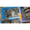 Image 4 : Qty 3 Bins & Box Misc Size Wheels, Casters, etc