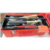 Image 1 : Tool Box w/ Hammers, Crescent Wrench, Tin Snips, Sockets, etc